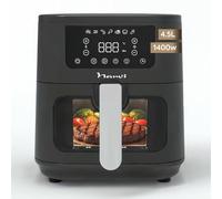 NARVI - Freidora de Aire Doble Resistencia 5.5L - 1500W - Ventana Visible - 7 Menús - Cocción Sin Girar Alimentos - 80-200°C - Panel Digital Táctil Apta para Lavavajillas sin BPA ni PFOA