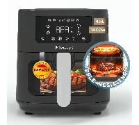 NARVI Freidora de Aire, Grill, Resistencia, Capacidad 5,5L, Potencia 1500W, Ventana y cesta con iluminación LED, Grill Superior e Inferior, Pantalla Táctil. Ref NF15