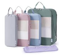 Narwey 5 Sets Compresión Organizador Maletas Bolsos, Compression Packing Cubes, Bolsas Viaje para Mochila, Equipaje de Mano y Maleta, Bolsas Organizadoras Ropa para Viaje Hogar (color combinado)