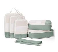Narwey 6 Sets Compresión Organizador Maleta, Packing Cubes Compression, Bolsas Viaje para Mochila y Maleta, Cubos Organizadoras Maletas Travel Essentials Accesorios Viaje (Verde salvia)