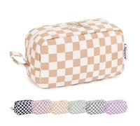 Narwey Neceser de Maquillaje de Viajar Bolsa de Cosméticos Neceser Bolsa de Aseo Ligero Bolsa de Maquillaje con Cremallera Mujer Hombre (Tablero de Ajedrez Light)