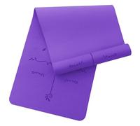 Narwhal Esterilla de yoga con líneas de alineación, esterilla de yoga antideslizante, esterilla deportiva para fitness y pilates, esterilla de gimnasia de 6 mm de grosor, material TPE respetuoso con