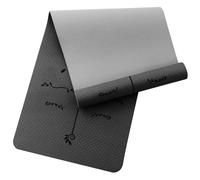 Narwhal Esterilla de yoga con líneas de alineación, esterilla de yoga antideslizante, esterilla deportiva para fitness y pilates, esterilla de gimnasia de 6 mm de grosor, material TPE respetuoso con