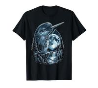 Narwhal Fish Howling at The Moon Funny Meme Fishing Lover Camiseta
