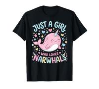 Narwhal Marine Mammal Lover, Just A Girl Who Loves Narwhals Camiseta