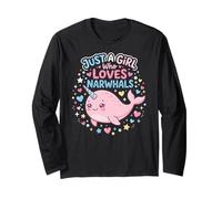 Narwhal Marine Mammal Lover, Just A Girl Who Loves Narwhals Manga Larga