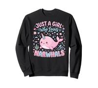 Narwhal Marine Mammal Lover, Just A Girl Who Loves Narwhals Sudadera