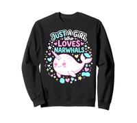 Narwhal Marine Mammal Lover, Just A Girl Who Loves Narwhals Sudadera
