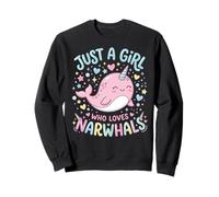 Narwhal Marine Mammal Lover, Just A Girl Who Loves Narwhals Sudadera