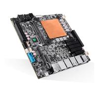 NAS Motherboard Mini ITX Ultra 5 125H, 10GbE + Dual 5GbE + 2.5GbE LAN, 12 SATA Ports, Dual M.2 NVMe Gen4, DDR5 16G RAM 256G SSD, TF, Type-C, PCIe 4.0 x8, HD+DP+TypeC+eDP 4 Display, NAS Server/Storage