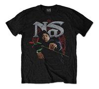 Nas - T-Shirt # S Black Unisex # Red Rose