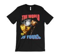 NAS The World Is Yours T Shirt - Illmatic - Q-Tip - Nasty NAS Queens Bridge qbcBlackL