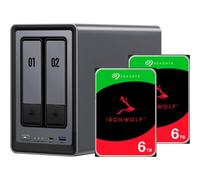 NAS UGREEN 54 TB 8GB 2 bahías 2,5GbE HDMI USB-C M.2 DXP2800 IronWolf