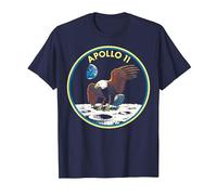 NASA Apollo 11 Round Emblem Camiseta, Hombre, Azul Marino, 3XL