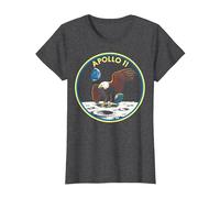NASA Apollo 11 Round Emblem Camiseta, Mujer, Jaspeado Oscuro, M