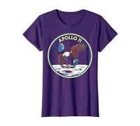 NASA Apollo 11 Round Emblem Camiseta, Mujer, Morado, XS