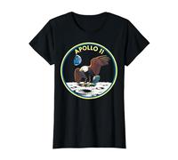NASA Apollo 11 Round Emblem Camiseta, Mujer, Negro, XL