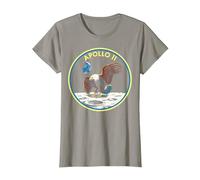 NASA Apollo 11 Round Emblem Camiseta, Mujer, Pizarra, 3XL