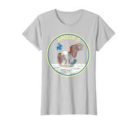 NASA Apollo 11 Round Emblem Camiseta, Mujer, Plata, XS