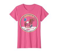 NASA Apollo 11 Round Emblem Camiseta, Mujer, Rosa Jaspeado, S