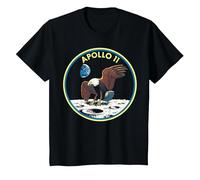 NASA Apollo 11 Round Emblem Camiseta, Niños, Negro, 12 años
