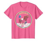 NASA Apollo 11 Round Emblem Camiseta, Niños, Rosa Jaspeado, 12 años