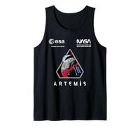 NASA Artemis II Misión Patch Worm y Esa Logo Camiseta sin Mangas