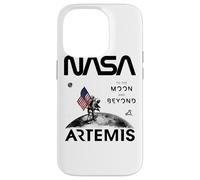 NASA Artemis Misión Astronauta Luna Bandera USA Worm Logo Carcasa para iPhone 14 Pro