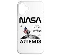 NASA Artemis Misión Astronauta Luna Bandera USA Worm Logo Carcasa para iPhone 16 Plus