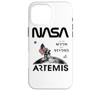 NASA Artemis Misión Astronauta Luna Bandera USA Worm Logo Carcasa para iPhone 16 Pro Max