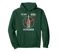 NASA Artemis Misión SLS Worm and Esa Logo Sudadera con Capucha, Unisex para Adultos, Verde Bosque, L