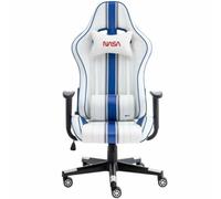 NASA AT012BIS-WB Silla Gaming Ergonómica Con Asiento Acolchado y Soporte Lumbar, Silla Gamer Ajustable Para Máximo Confort, Hasta 120kg