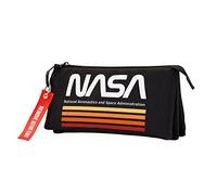 NASA Black-Estuche Portatodo Triple FAN, Negro, 23 x 11 cm