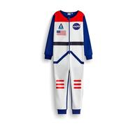 NASA Boys Onesie | Kids All in One Sleepsuit Pyjamas in Blue & White | Childrens Nightwear Zip Jumpsuit with American Space Logo | NASA Astronomy Bodysuit Loungewear Merchandise Gift