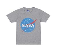 Nasa Camiseta with The Original Logo of Jungen of, Gris, 7-8 años