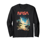 NASA Cape Canaveral Beach Shuttle Lift Off Space Program Manga Larga
