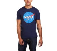 Nasa Circle Logo Camiseta, Azul Marino, Large para Hombre