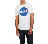Nasa Circle Logo Camiseta, Blanco (White White), Large para Hombre