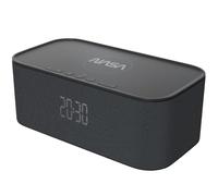 NASA Despertador SPC800 - Radio Despertador, Altavoz Bluetooth Potente, 10 W RMS, Carga inalámbrica 5 W, Doble Alarma, Efecto estéreo, luz LED, batería de Litio, Reloj Incorporado, Color Negro