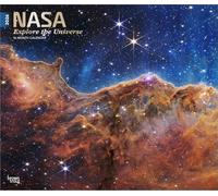 NASA Explora el Universo | Calendario mensual de pared 2026 de 14 x 24 pulgadas (colgado) | Cubierta estampada de aluminio | Sin plástico | BrownTrout | Inspiración del cosmos espacial
