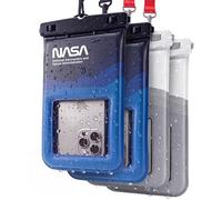 NASA Funda impermeable móvil sumergible - AirLock™ 20 m (Pack de 4, XL) | Pantalla táctil bajo el agua | Sumergible 20 m | Producto oficial NASA | Flotante K24 | PVC reforzado | Casi cualquier móvil