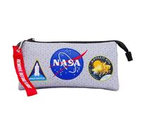 NASA Houston-Estuche Portatodo Triple HS, Gris, 23 x 11 cm