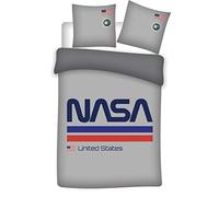 NASA - Juego de Cama Individual Reversible (Funda nórdica de 140 x 200 cm y Funda de Almohada de 63 x 63 cm)