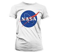 Nasa Licenciado Oficialmente Insignia Mujer Camiseta (Blanco), Small