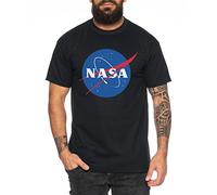 NASA Logo Camiseta de Hombre Astronaut Space Rocket Moon, Farbe2:Negro;Größe2:4XL