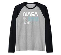 NASA - Misión Espacial hacia lo Desconocido, Azul/Blanco Camiseta Manga Raglan