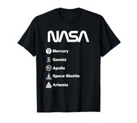 NASA Misión Mercury Gemini Apollo Space Shuttle Artemis Camiseta