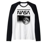NASA - Plan Lunar y código de Barras Camiseta Manga Raglan