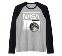 NASA - Plan Lunar y código de Barras Camiseta Manga Raglan