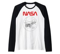 NASA - Shuttle Technical Drawing Camiseta Manga Raglan